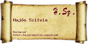 Hajós Szilvia névjegykártya